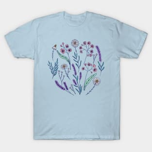 Bedtime tea calming herbs in light blue T-Shirt